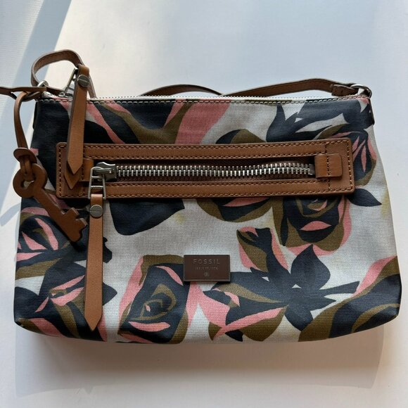 Fossil floral sling bag with front zippered pocket - Picture 1 of 7